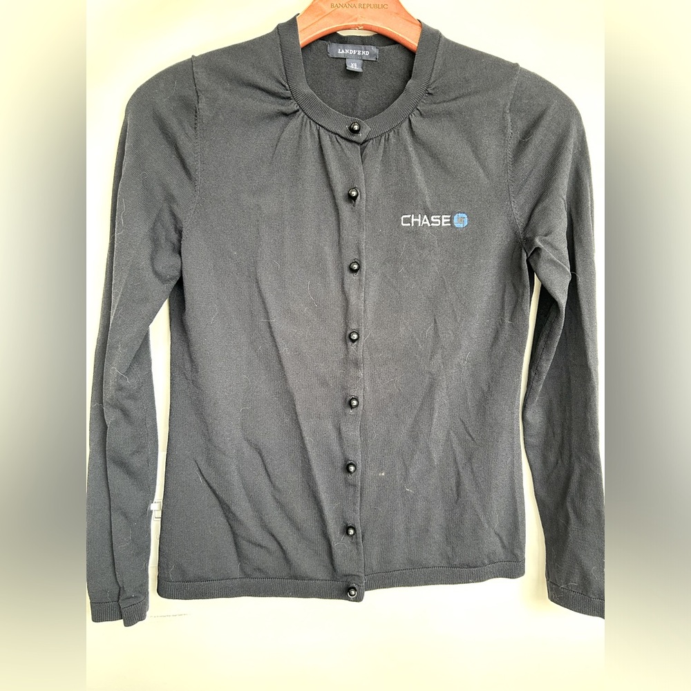 Land's End Chase Bank Legacy Round Button Cardigan